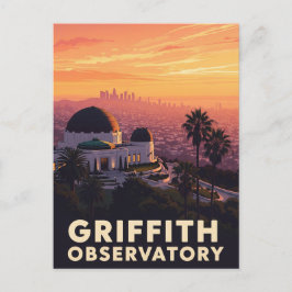  Griffith Observatorium Los Angeles zonsondergang Briefkaart