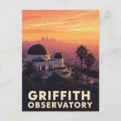  Griffith Observatorium Los Angeles zonsondergang Briefkaart (Voorkant)