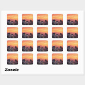  Griffith Observatorium Los Angeles zonsondergang Vierkante Sticker (Vel)