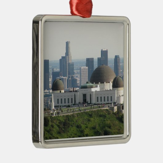 Griffith Observatory en Downtown Los Angeles Metalen Ornament (Rechts)