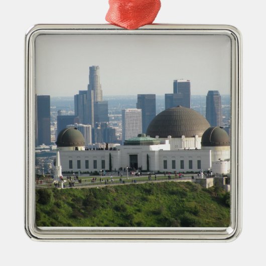 Griffith Observatory en Downtown Los Angeles Metalen Ornament (Voorkant)