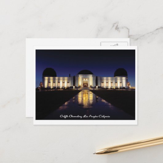 Griffith Observatory, LA California Briefkaart (Voorkant / Achterkant in situ)
