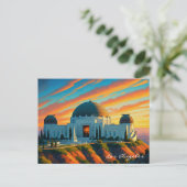 Griffith Observatory Los Angeles Sunset briefkaart (Staand voorkant)