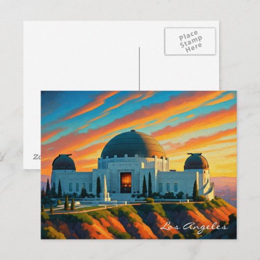 Griffith Observatory Los Angeles Sunset briefkaart (Voorkant / Achterkant)