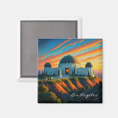 Griffith Observatory Los Angeles Sunset briefkaart Magneet (Voorkant / Achterkant)