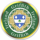 Griffith Shield & Celtic Cross gepersonaliseerd Sticker (Voorkant)