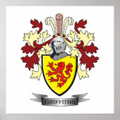 Griffiths Familie Crest Coat of Arms Poster (Voorkant)