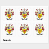 Griffiths Familie Crest Coat of Arms Vierkante Sticker (Vel)