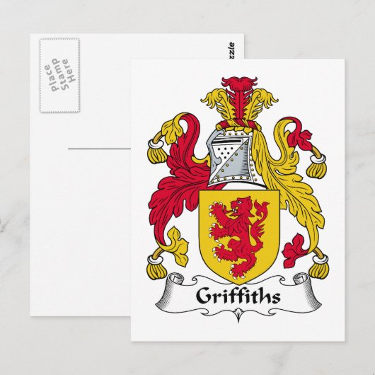 Griffiths Family Crest Briefkaart (Voorkant / Achterkant)