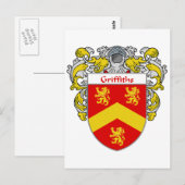 Griffiths Wapen (Mantled) Briefkaart (Voorkant / Achterkant)