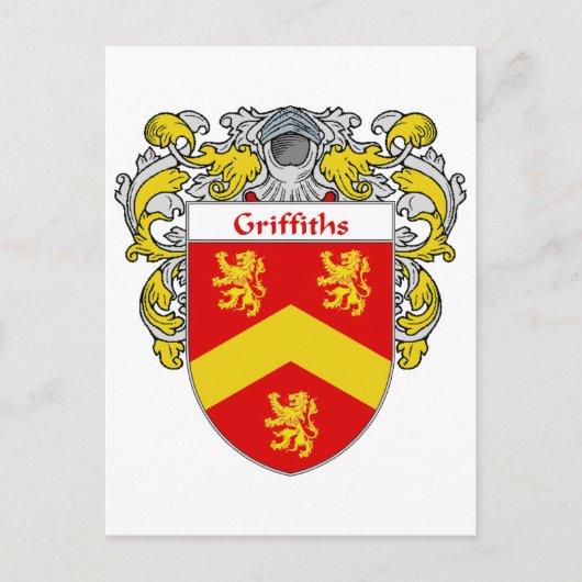 Griffiths Wapen (Mantled) Briefkaart (Voorkant)