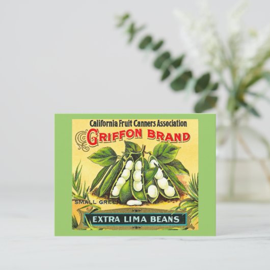 Griffon Brand  Crate Label Lima Bans Briefkaart (Staand voorkant)