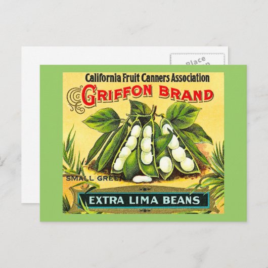 Griffon Brand  Crate Label Lima Bans Briefkaart (Voorkant / Achterkant)