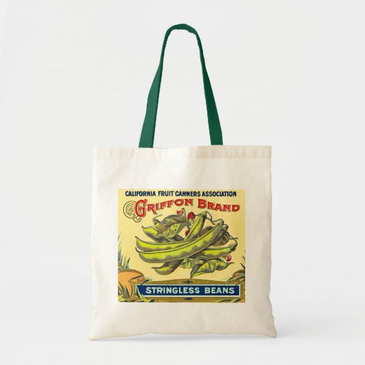 Griffon Brand Stringless Beans - etiket Tote Bag (Voorkant)