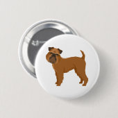 Griffon Bruxellois Ronde Button 5,7 Cm (Voorkant /achterkant)