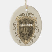 Griffon familiewapen Achternaam Keramisch Ornament (Rechts)
