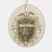 Griffon familiewapen Achternaam Keramisch Ornament (Links)