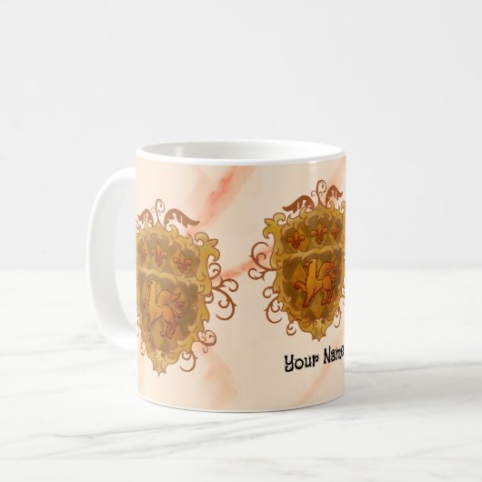 Griffon Family Crest Achternaam mok (Voorkant links)