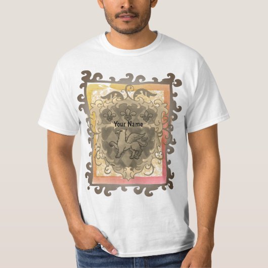 Griffon Schild achternaam T-Shirt (Voorkant)