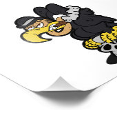 Griffon Vulture cartoon | achtergrondkleur kiezen Foto Afdruk (Hoek)