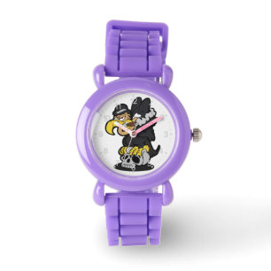 Griffon Vulture cartoon achtergrondkleur kiezen Horloge