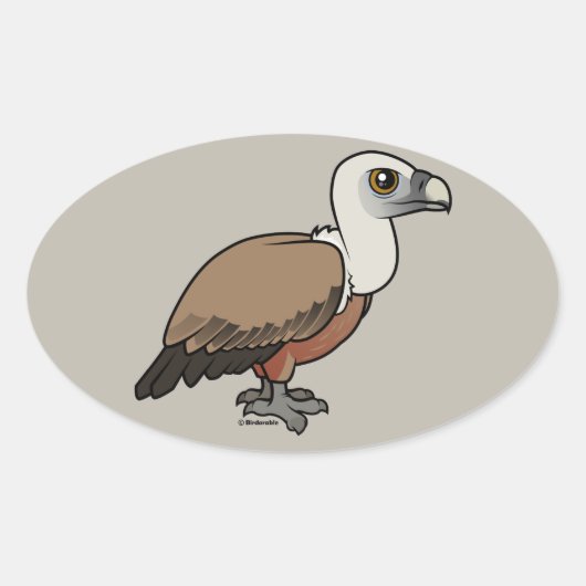 Griffon Vulture Ovale Sticker (Voorkant)
