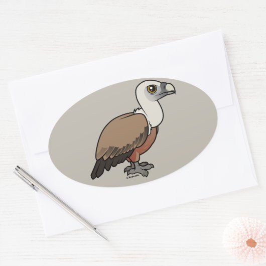 Griffon Vulture Ovale Sticker (Envelop)