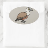 Griffon Vulture Ovale Sticker (Tas)