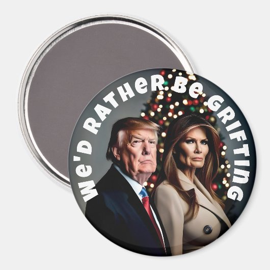 Grifting Trump en Melania Kerstmis Magneet (Voorkant / Achterkant)