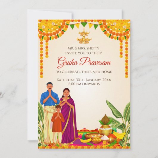 Grihapravesh uitnodiging Digitale Gruhapravesham u (Voorkant)
