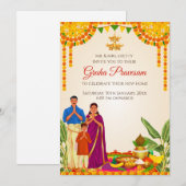 Grihapravesh uitnodiging Digitale Gruhapravesham u (Voorkant / Achterkant)