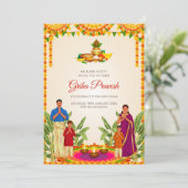 Grihapravesh uitnodiging & Gruhapravesham uitnodig (Staand voorkant)