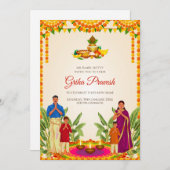 Grihapravesh uitnodiging & Gruhapravesham uitnodig (Voorkant / Achterkant)