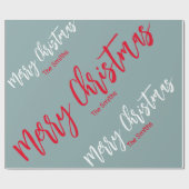 GRIJDE RODE EN WITTE GEPERSONALISEERDE MERRY CHRIS CADEAUPAPIER (Vlak)