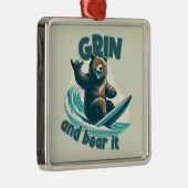 Grijns en Beer het Metalen Ornament (Rechts)