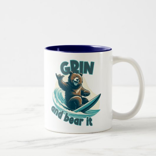 Grijns en Beer het Tweekleurige Koffiemok (Rechts)