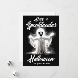 Grijns in de somberheid - De groet van het spook Feestdagenkaart