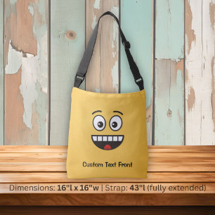 Grijnzend Gezicht met Open Mond Crossbody Tas