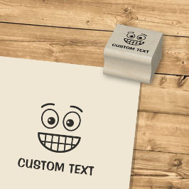 Grijnzend Gezicht met Open Ogen Rubberstempel