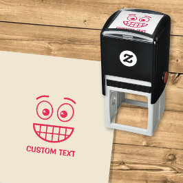 Grijnzend Gezicht met Open Ogen Zelfinktende Stempel