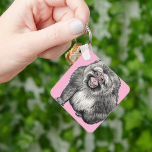 Grijnzende Aap - Aanpasbare Grappige Cadeau Sleutelhanger