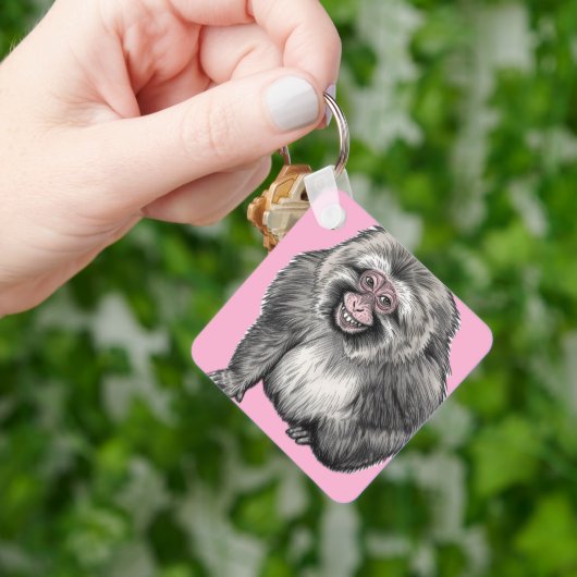 Grijnzende Aap - Aanpasbare Grappige Cadeau Sleutelhanger (Hand)