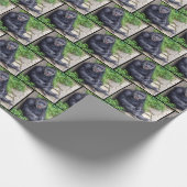 grijnzende chimpansee cadeaupapier (Hoek)