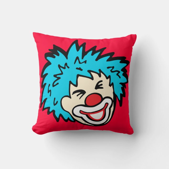 Grijnzende clown grafische kussen (Voorkant)