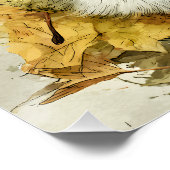 Grijnzende Corgi Herfstvreugde Perfect Poster (Hoek)