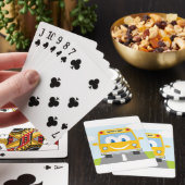 Grijnzende Gele Schoolbus Pokerkaarten (Insitu)