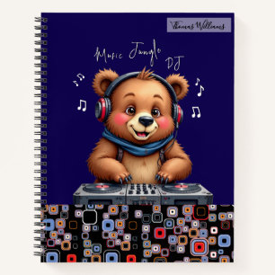 Grijnzende Grizzlybeer-dj, Happy Music Jungle Notitieboek