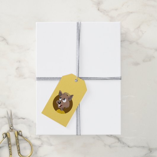 Grijnzende hyena cartoon cadeaulabel (Met Touw)