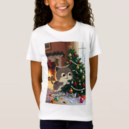 Grijnzende Kittens Kerst Chaos 1 meisjes T-shirt