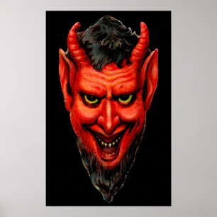  grijnzende krampus poster